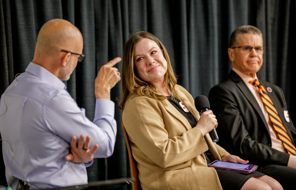 lance at panel discussion