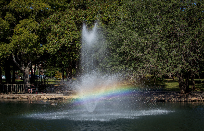 Theta Pond with rainbow